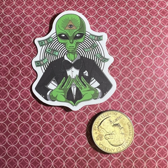 Illuminated Alien ET EBE Traveler Star Person Space People Single Decor Sticker - Picture 2 of 3